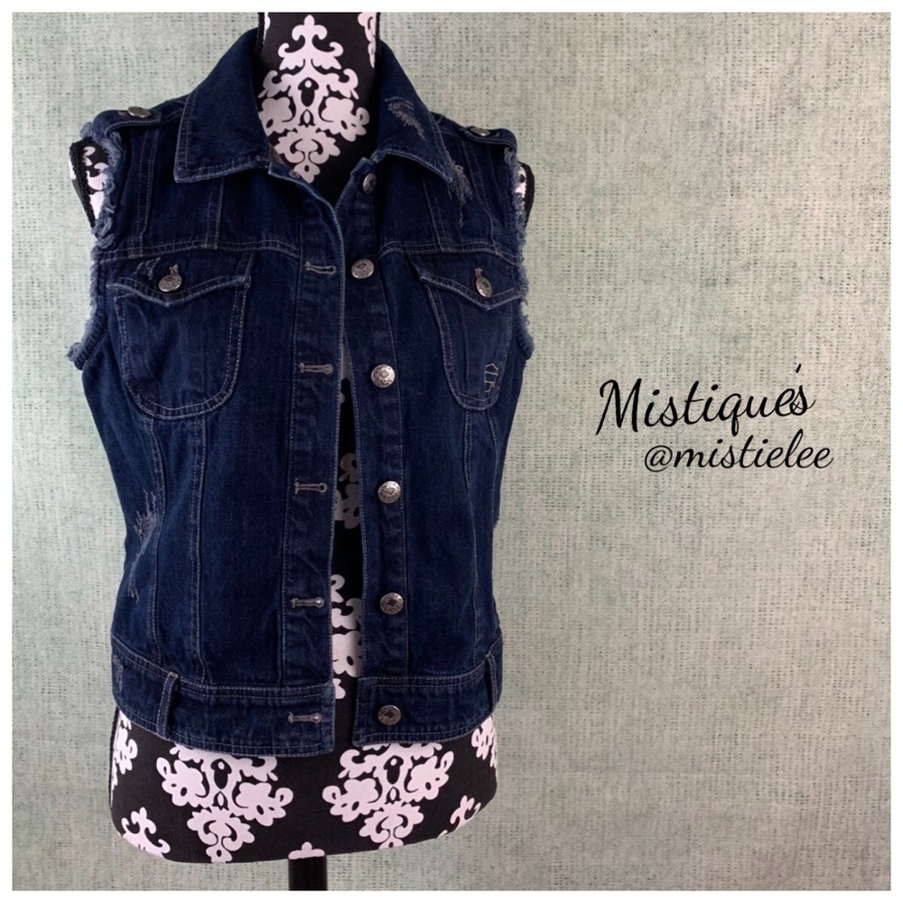 Harley Davidson Motor Clothes HD Denim Moto Vest M